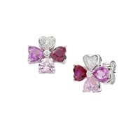 Earrings Amen Woman Quadricuore in Silver Zircone EQUSBMFU - EQUSBMFU